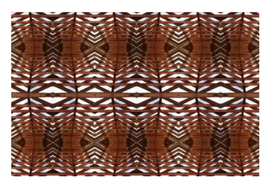 Geometric Egyptian Style Wooden Textured Ornate Background Art PosterGully Specials