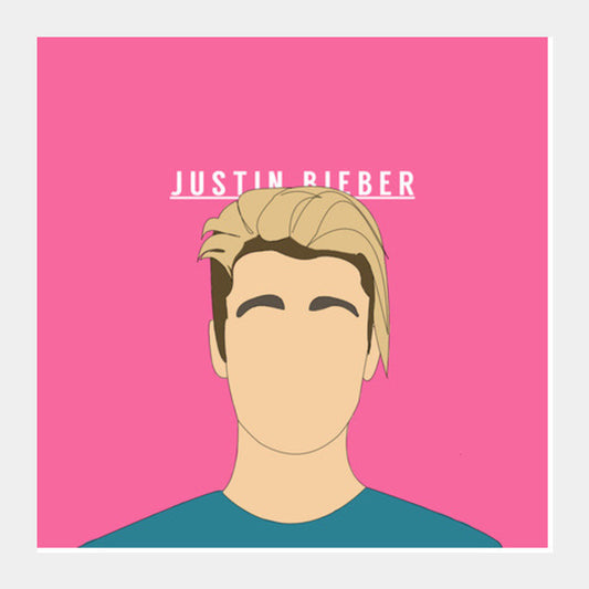 Justin Bieber | Portrait minimal Square Art Prints