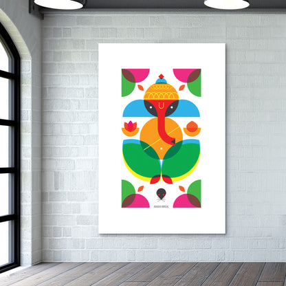 Geometric Ganesha Wall Art