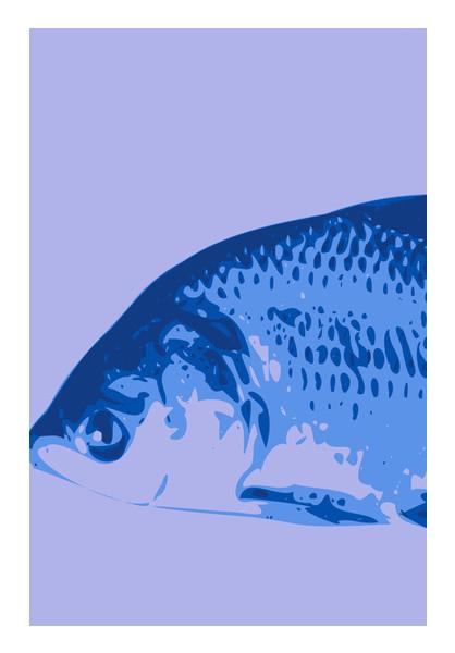 PosterGully Specials, Abstract Rohu Fish Blue Wall Art