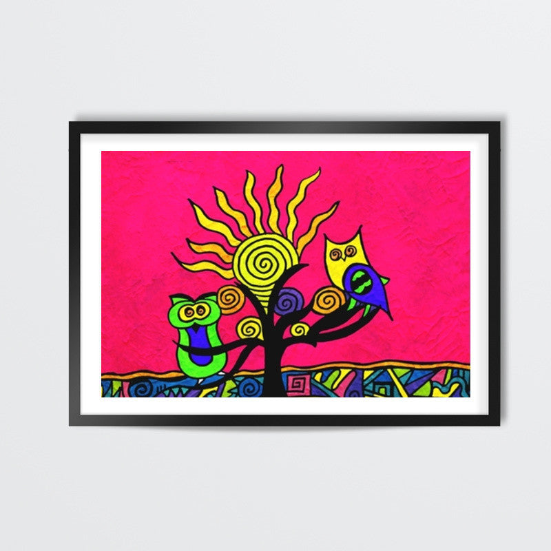 Lucky Owls Zenscrawl Wall Art