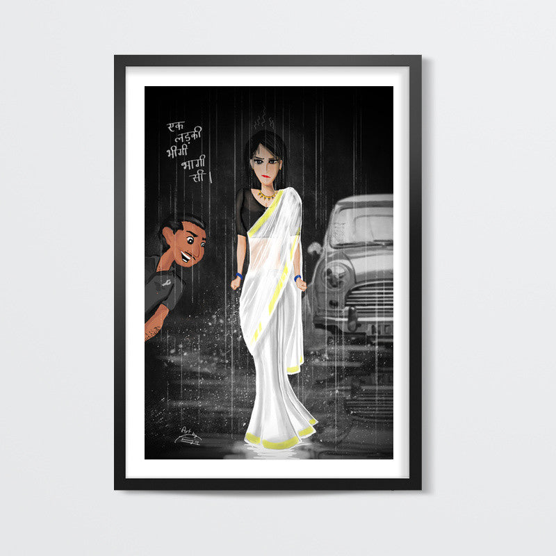 Ek ladki bheegi bhagi Wall Art