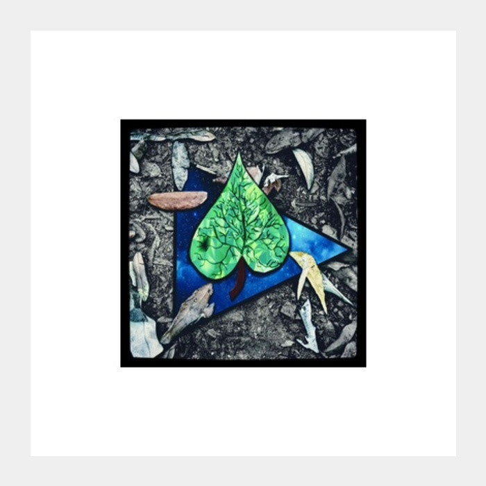 Emerald leaf space  Square Art Prints