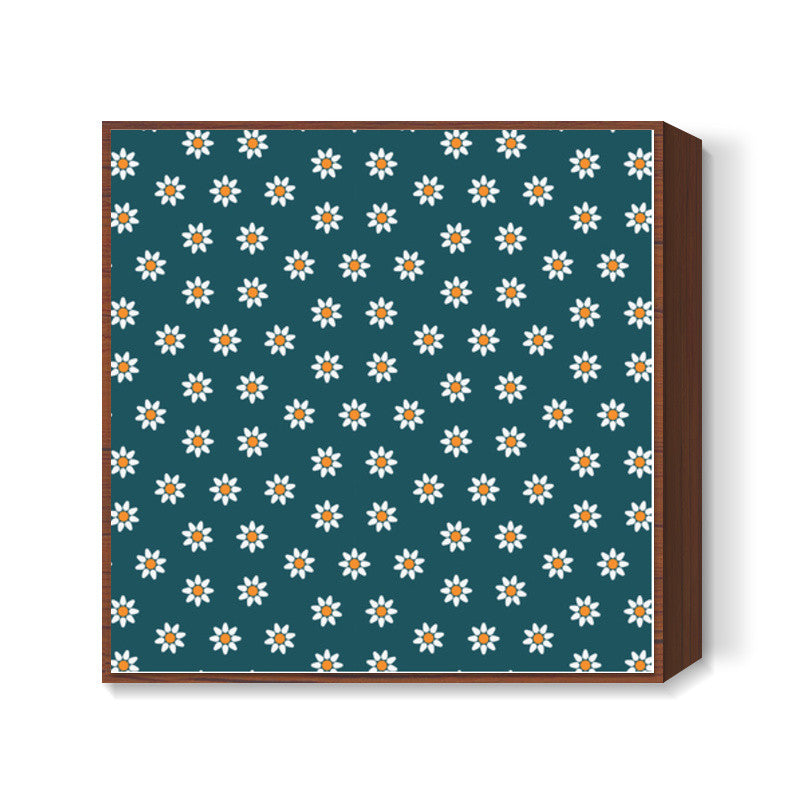 Blue and Yellow Floral Square Art Prints