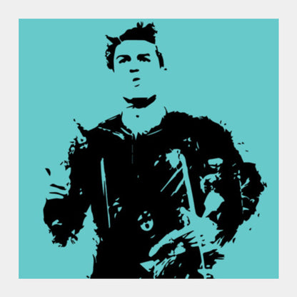 Square Art Prints, Cristiano Ronaldo Minimal Design Square Art Prints