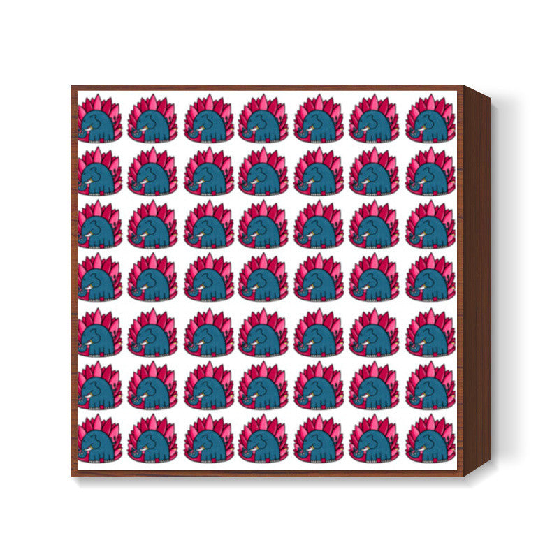 Elephant Collage Square Art Prints