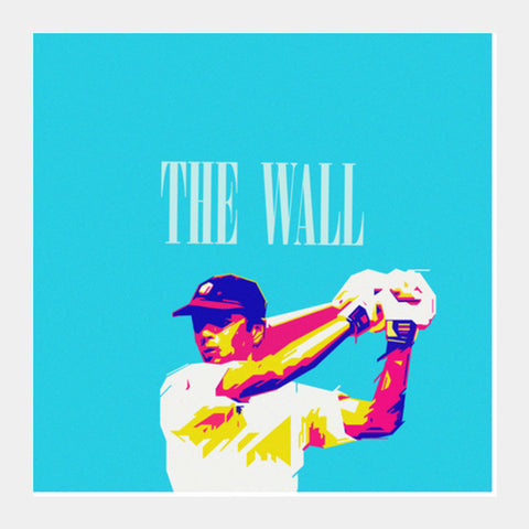 Square Art Prints, THE WALL DRAWID CRICKET INDIA WORLD CUP  Square Art Prints