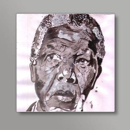 Nelson Mandela was a leader with a huge fan-following Square Art Prints