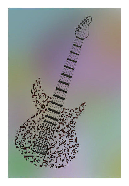 Guitar  Music  Doodle Art PosterGully Specials