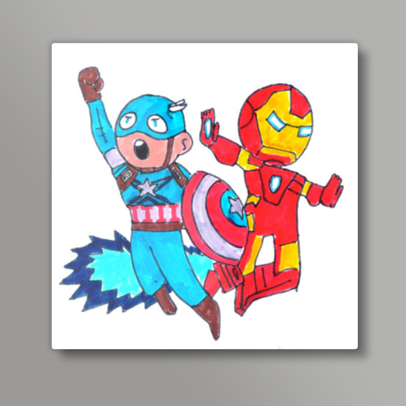 Civil War Doodle Square Art Prints