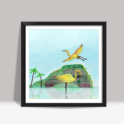 River Birds Square Art Prints