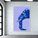 Abstract Elephant Blue Wall Art