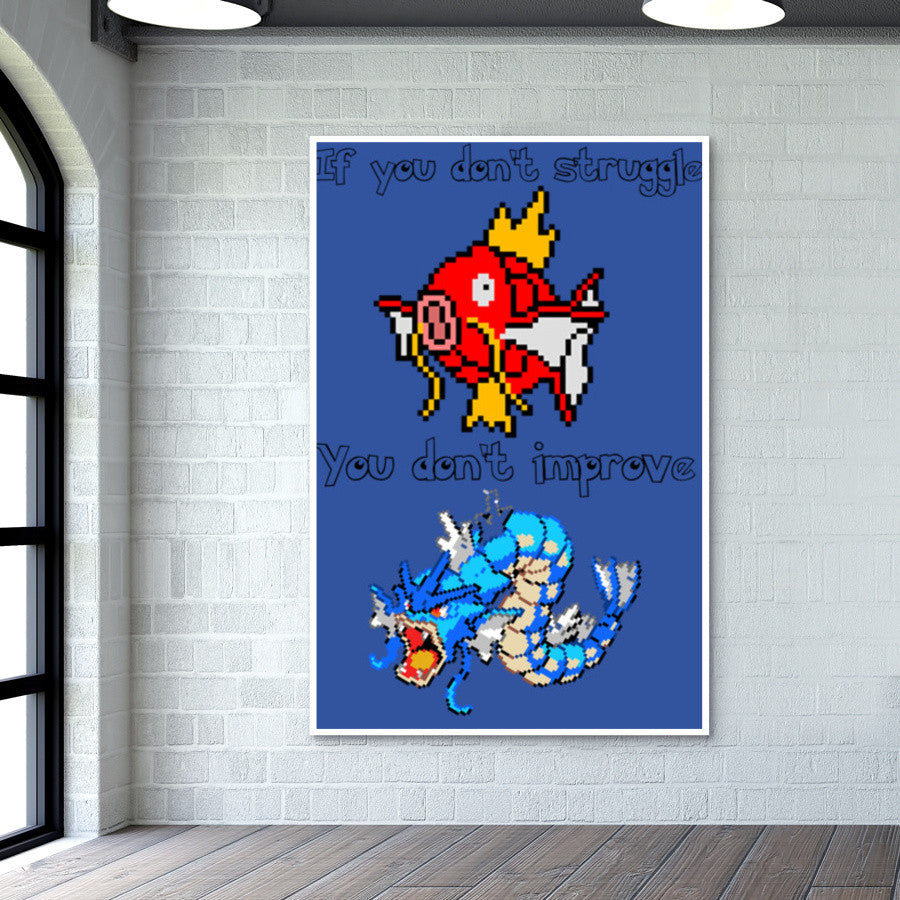 Pokemon Magikarp-Gyarados Wall Art