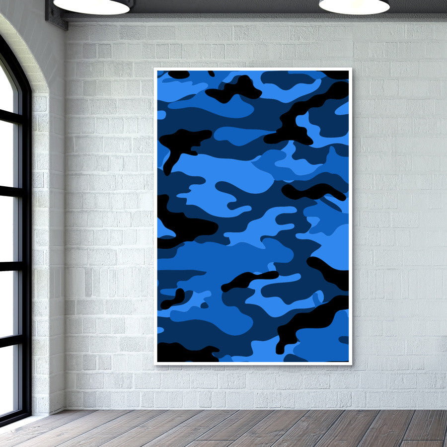 Blue Camo Wall Art