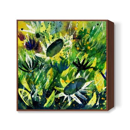 Green daisies  Square Art Prints
