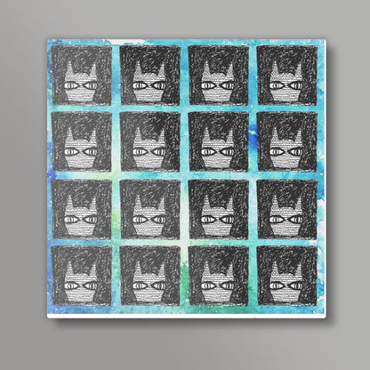 The hipster kitty cat Square Art Prints