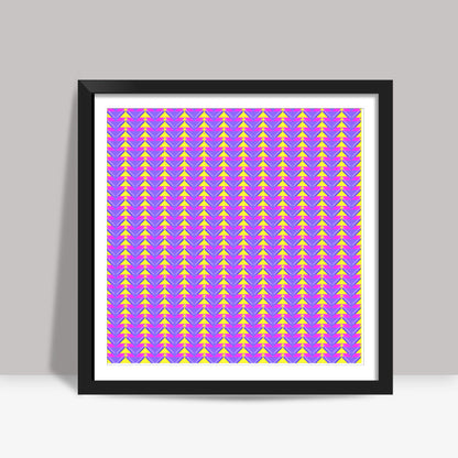 Trippy Triangles | Purple yellow Square Art Prints