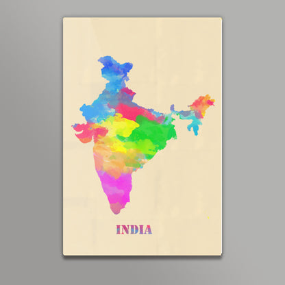 INDIA in watercolor Wall Art