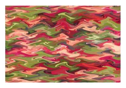 Abstract Pink Green Zig Zag Waves Pattern Background Wall Art