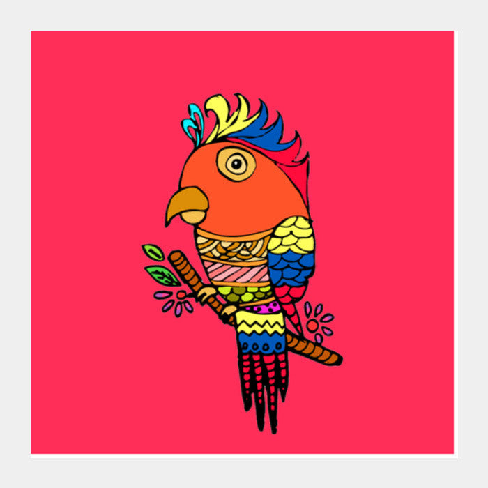 Lovely Parrot Square Art Prints