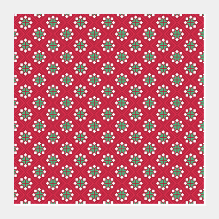 Abstract red and green pattern Square Art Prints