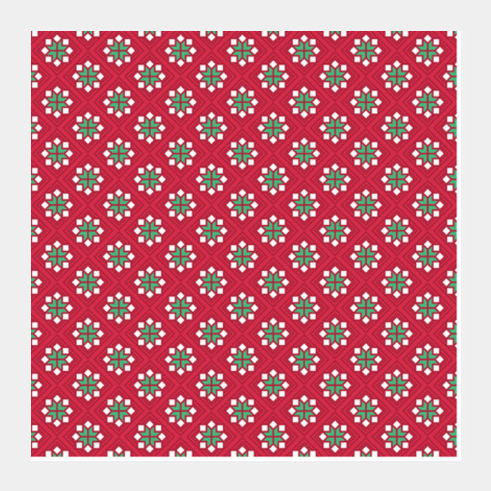 Abstract red and green pattern Square Art Prints