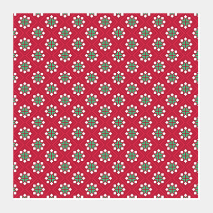 Abstract red and green pattern Square Art Prints