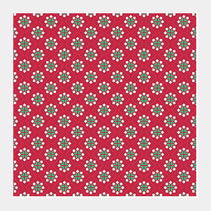 Abstract red and green pattern Square Art Prints