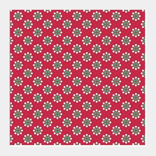 Abstract red and green pattern Square Art Prints