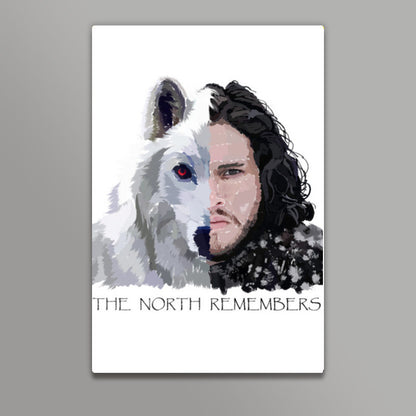 Jon Snow and Ghost Wall Art