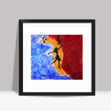 Care Free Soul | Music . Love. Happiness | Bare Hand Painting | Square Art Prints