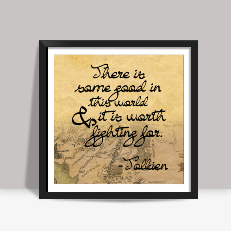 Lord of the rings middle earth frodo sam qoute Square Art Prints