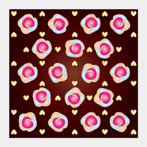 Square Art Prints, Ornamental Rose Pattern Square Art Print | Madhumita Mukherjee, - PosterGully