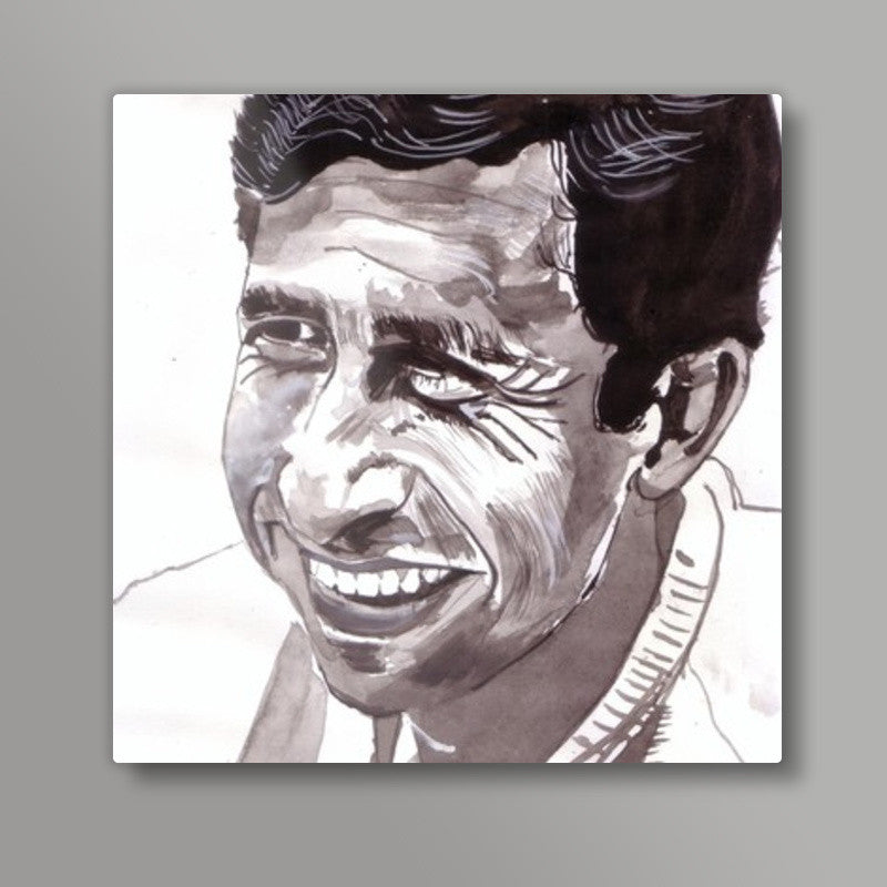 ollywoods versatile actor Naseeruddin Shah  knows that being happy is a lot about being yourself Square Art Prints