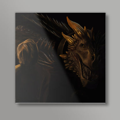 Tyrion Trains a Dragon Square Art Prints