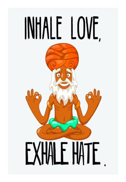 PosterGully Specials, INHALE LOVE EXHALE HATE Wall Art