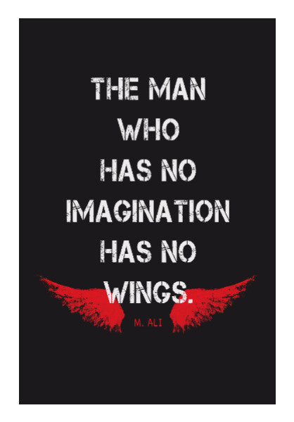 Wall Art, No IMAGINATION No WINGS ~ Muhammad Ali Quote Wall Art