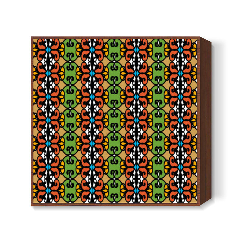 Colorful Ethnic Pattern Tribal Art Background Square Art Prints