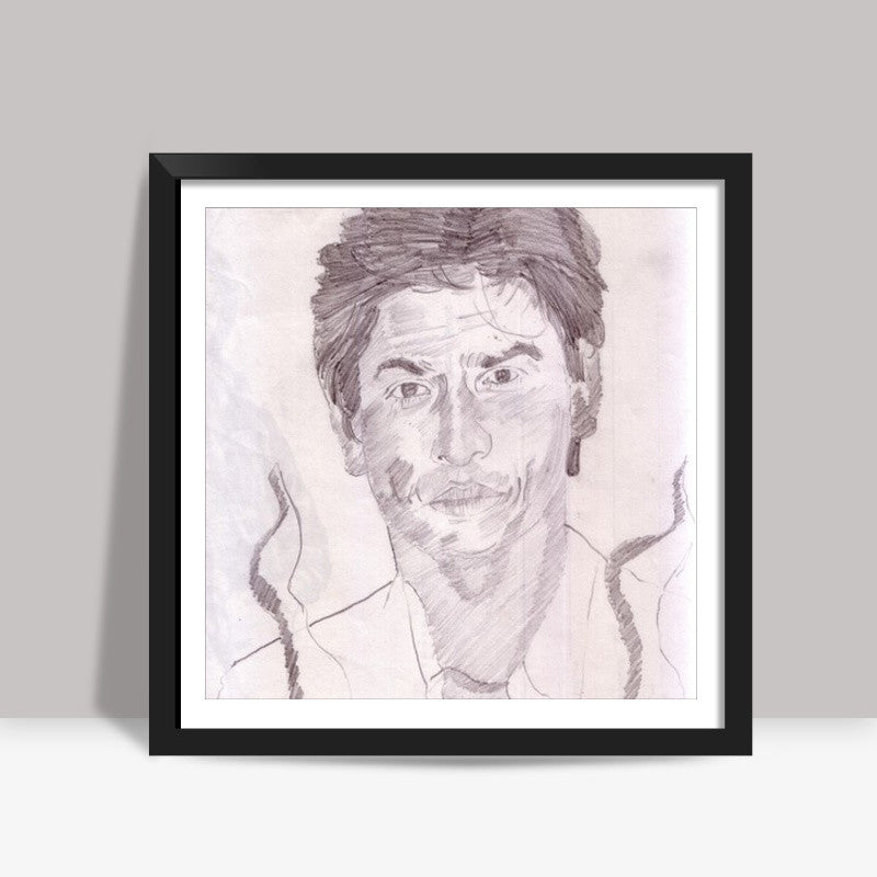 Bollywood superstar SRK Shah Rukh Khan is an immensely spirited actor Square Art Prints