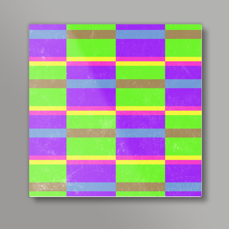 Evermore | Purple Green | Geometric Pattern Square Art Prints