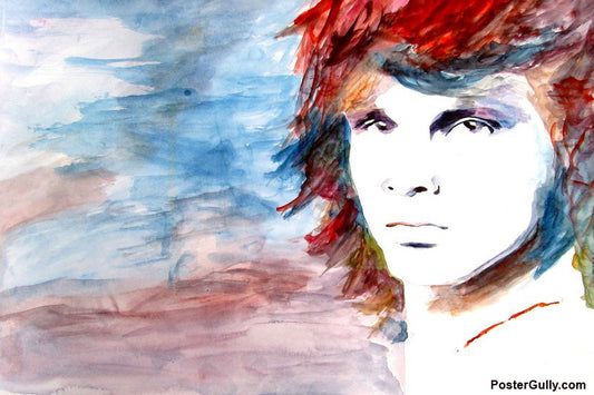 Wall Art, Jim Morrison Watercolor Artwork