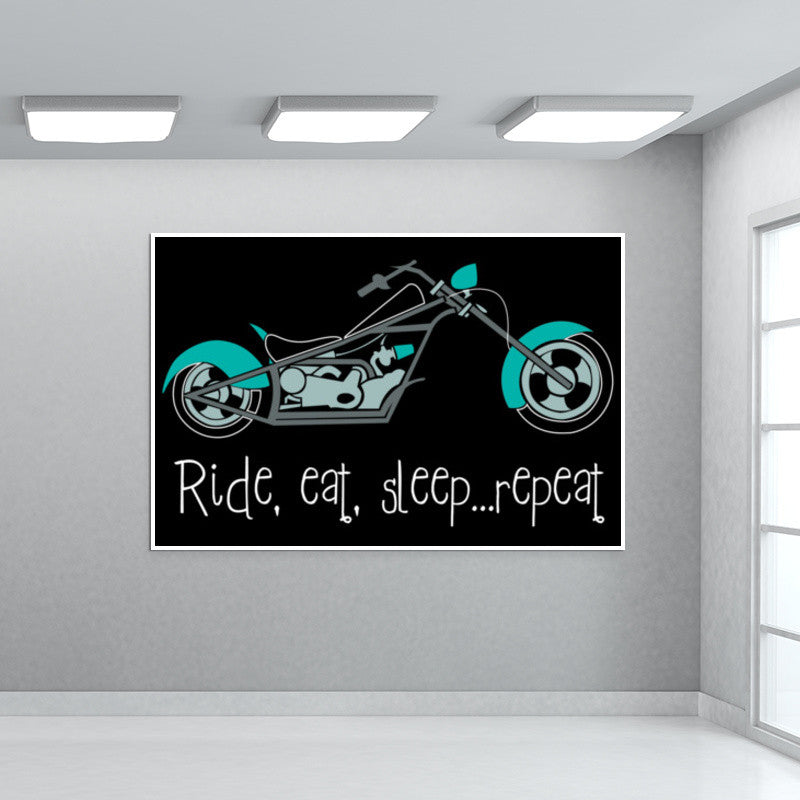 Ride, eat, sleep ... repeat ! Wall Art