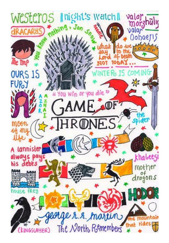 Wall Art, Game of Thrones Doodle Wall Art