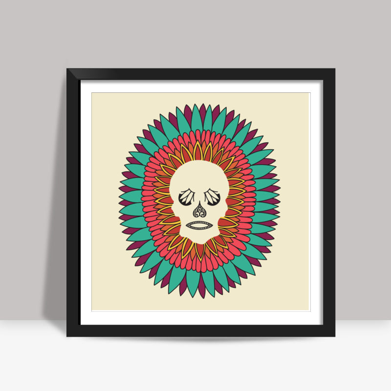 Skull Mandala Square Art Prints