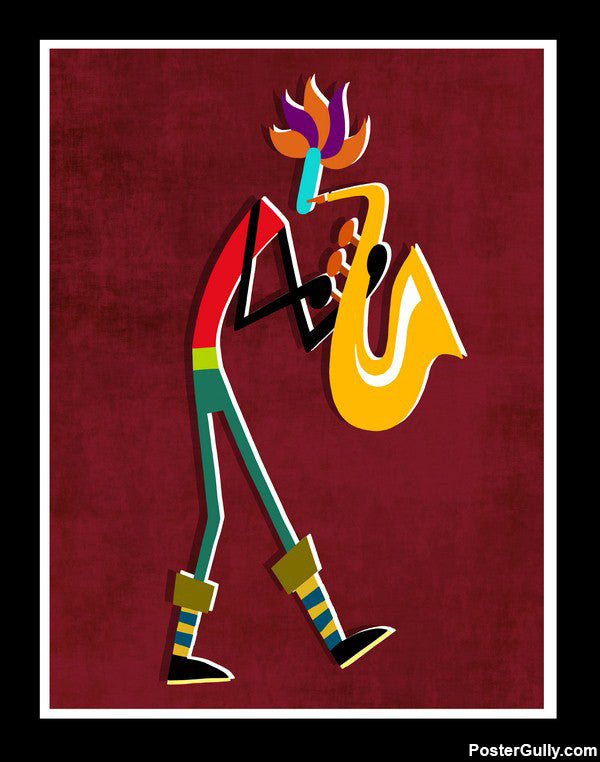 Wall Art, Saxophone Maroon Artwork