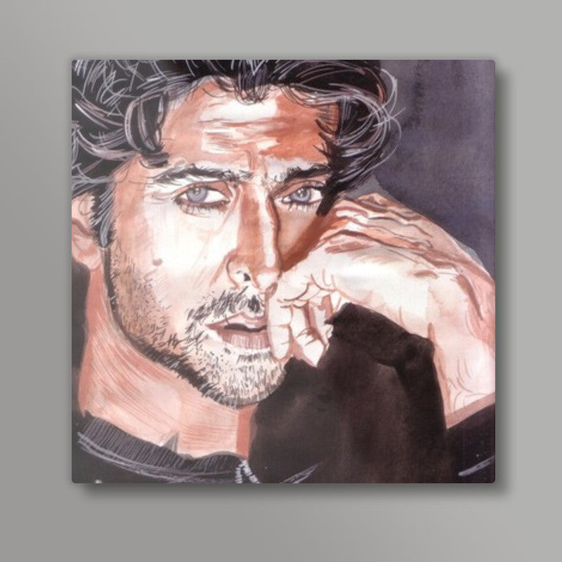 Superstar Hrithik Roshan has charisma and charm, substance and style Square Art Prints