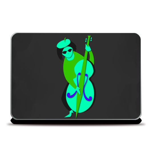 Jazz Man - Double Bass Laptop Skins