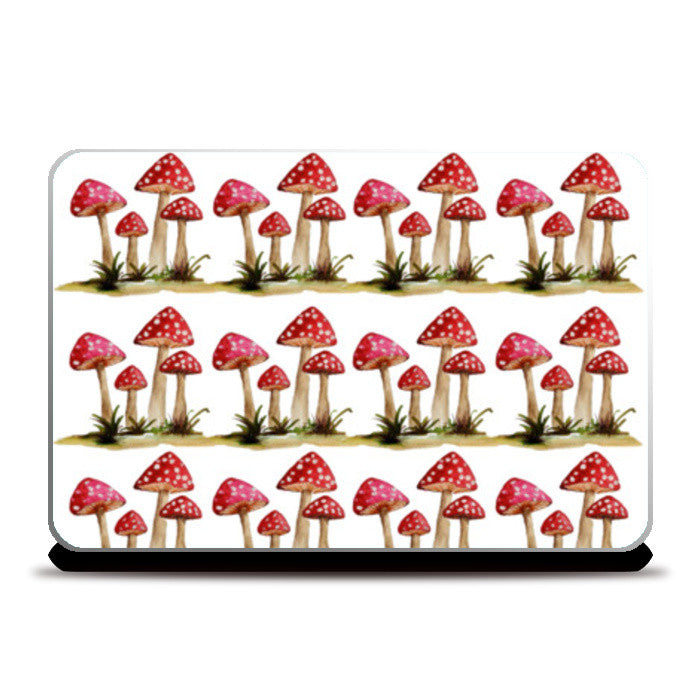 Laptop Skins, Red Mushroom Fungi Pattern Laptop Skins
