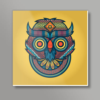 Trippy Owl Square Art Prints