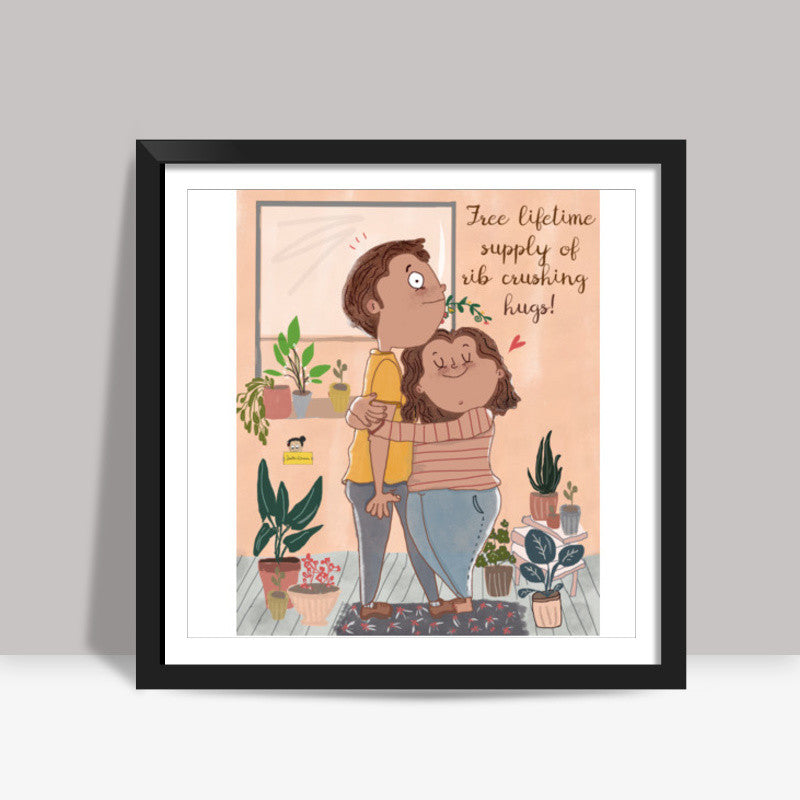 Love comes in squishy hugs Square Art Prints